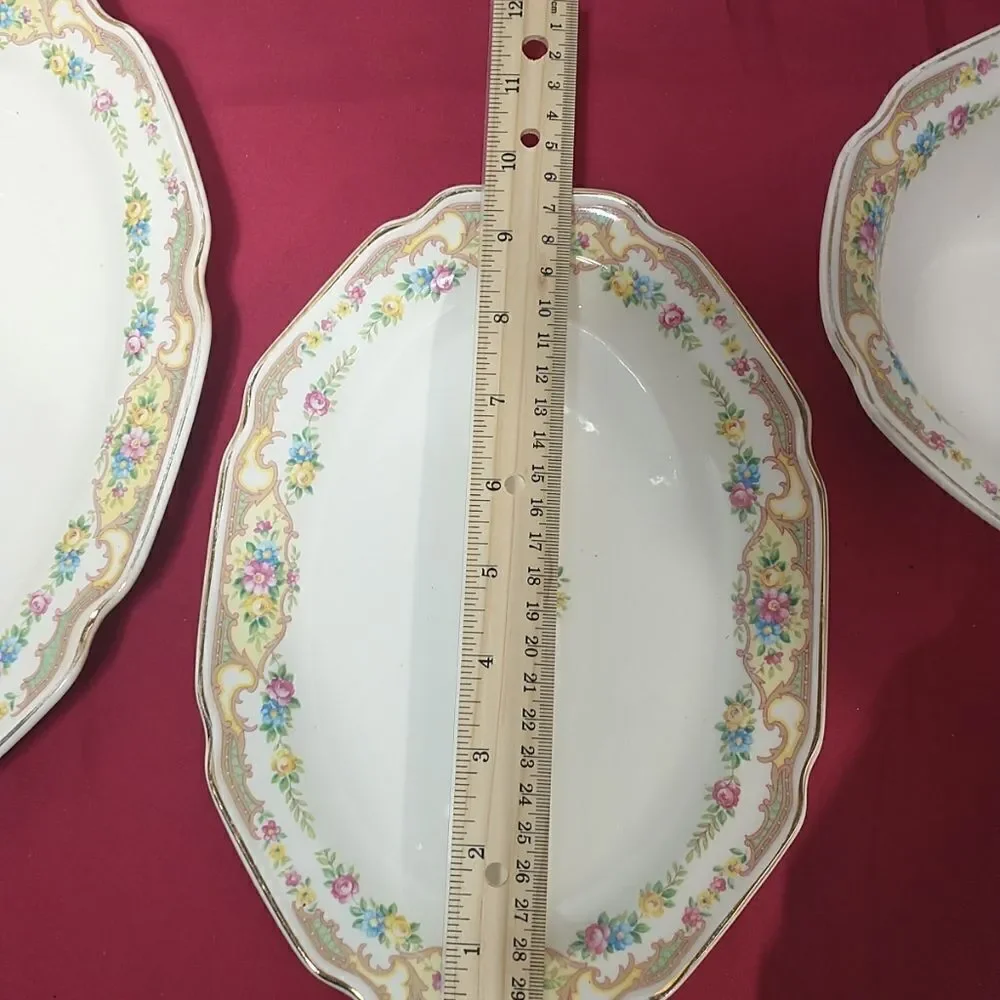 Mount Clemens Mildred Pattern Serving Plates And Bowls Set Of 5 Small To Large.